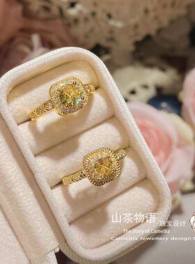 日常法式高级山茶简约超闪真金