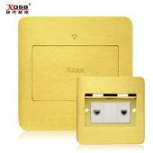 现代松本120单门隐藏式 全铜地面插座电话电脑地插盒防水地板插座