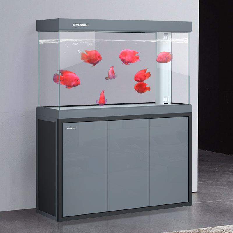 闽江鱼缸客厅家用中大型水族箱免换水底过滤简约现代轻奢超白鱼缸