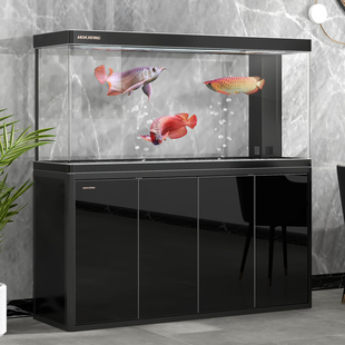 闽江鱼缸客厅家用热弯超白玻璃大型水族箱弧形底滤龙鱼缸2025新款
