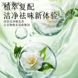 山茶花香氛系列家用衣物清洁洗衣皂液大量批 漫花洗衣液5.2斤袋装