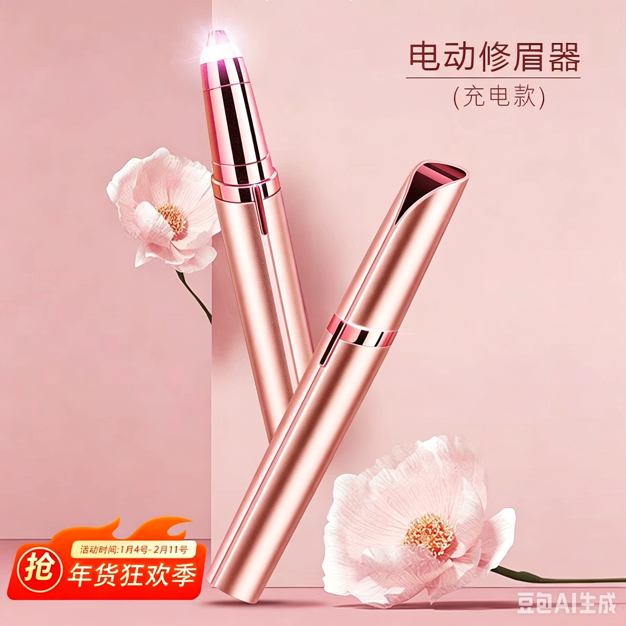 DRUU电动鼻毛修剪器女士专用修眉刀鼻孔修剪器充电鼻子毛清理