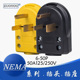 美规NEMA 50A大功率工业户外电源插头插座 50R公母对接头 50P