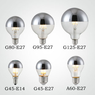 LED半电镀无影灯泡护眼E27E14螺口镀银220V暖白光魔豆吊灯光源G45