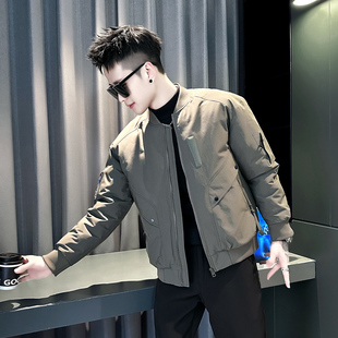 矮个子小码男装冬季加厚棉服男潮流工装棉衣S号XS155修身外套棉袄