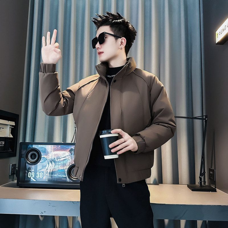 XS小码冬季立领棉衣男短款修身