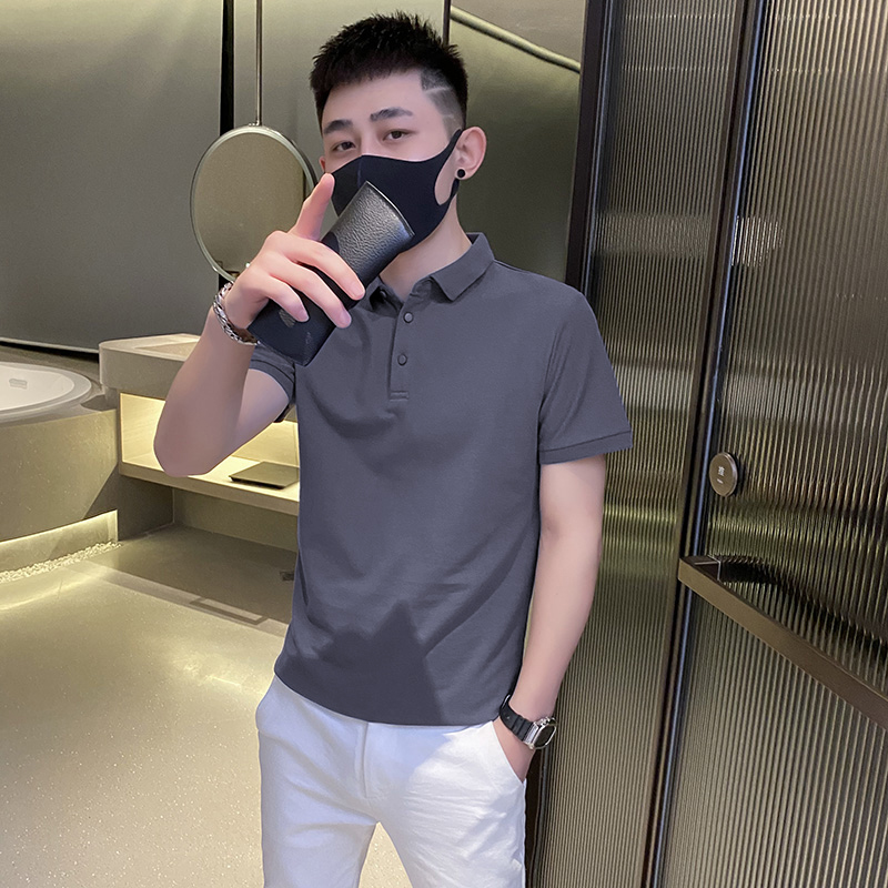 矮个子夏季纯色polo衫男韩版修身翻领短袖T恤S号XS半截袖小码体恤