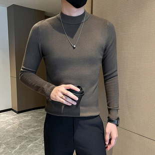 矮小个子小码男装纯色半高领针织衫S号XS码韩版修身打底155毛衣潮