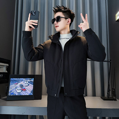 冬季小码男立领加厚保暖修身棉服