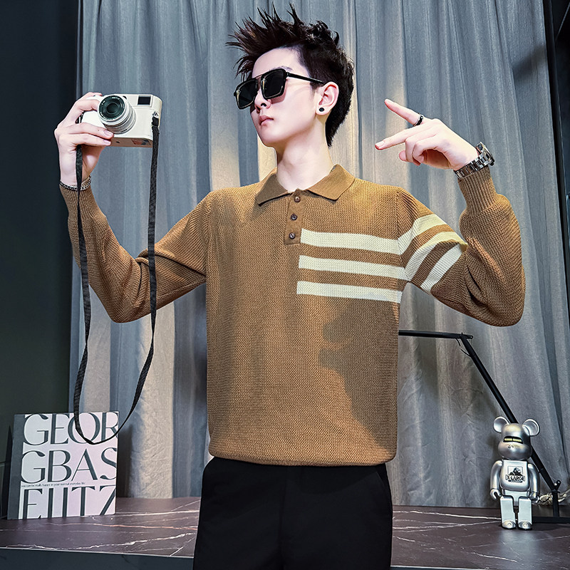XS号小码男装秋冬潮流翻领毛衣