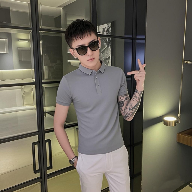 小码纯色polo衫男纯色百搭翻领T恤S号XS矮个子瘦小男生修身半截袖