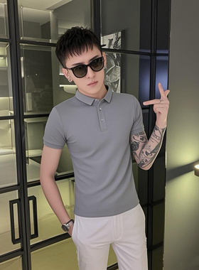 小码纯色polo衫男纯色百搭翻领T恤S号XS矮个子瘦小男生修身半截袖