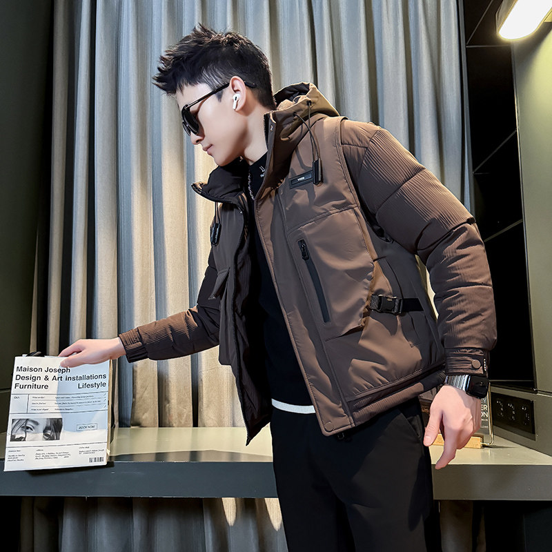 小码连帽工装棉衣男S号冬季加厚