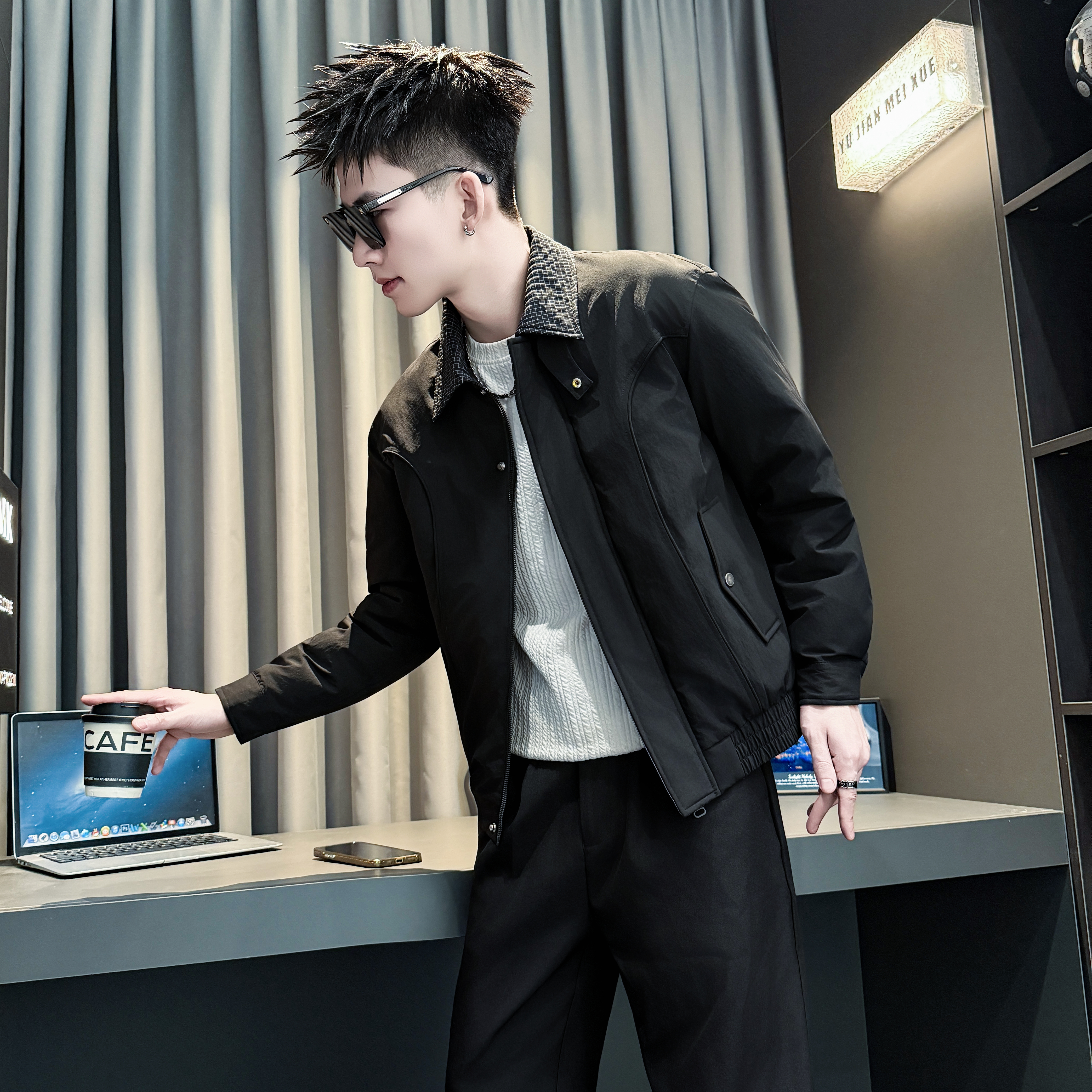 矮个子小码男冬季工装加厚棉衣