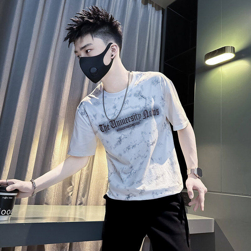 矮小个子短袖男夏季潮牌字母印花T恤S号XS小号体恤瘦人打底衫半袖