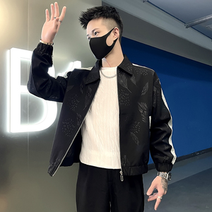 XS号小码男装秋季潮流印花夹克