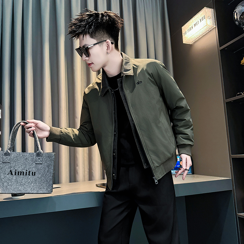 小码假两件拼接棉衣冬季加厚棉服