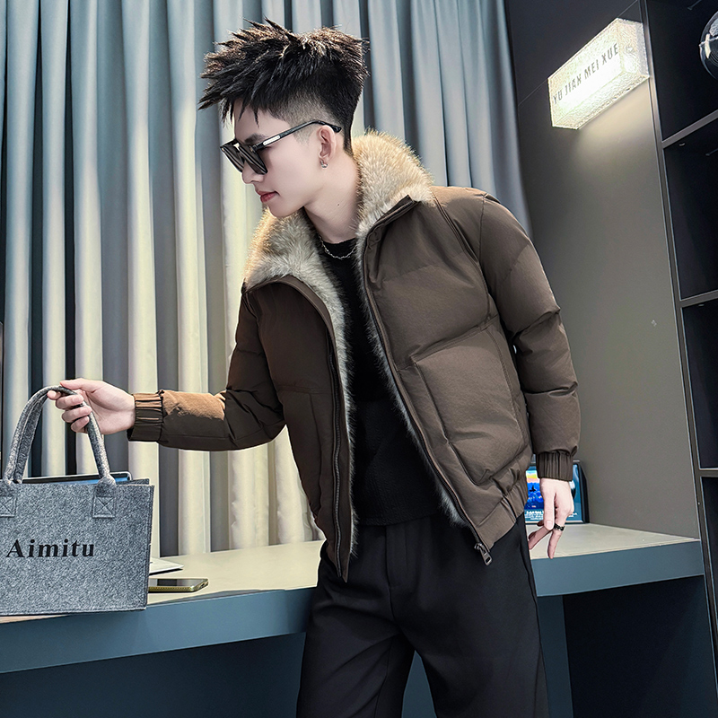 小码潮流毛领棉衣男冬季棉服