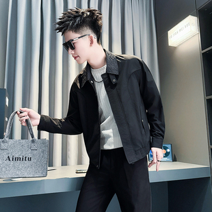 矮小个子小码男装S号XS修身翻领外套男155小号短款夹克时尚上衣服