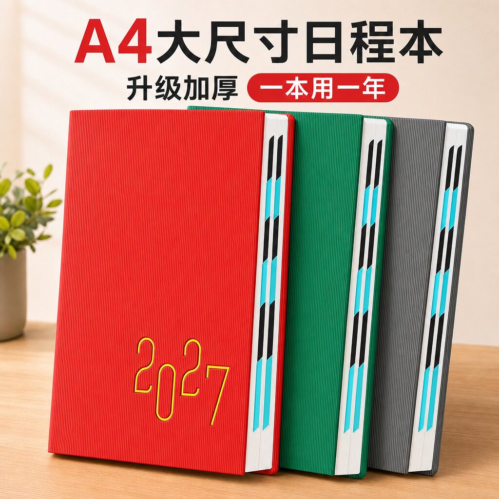 2027年大号A4工作学习日程本定制