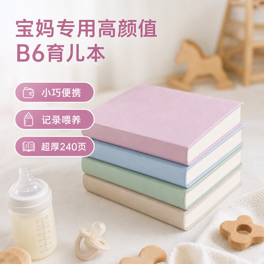 宝妈育儿B6笔记本本子宝宝喂养记录本ins风产妇妈咪包便携口袋本