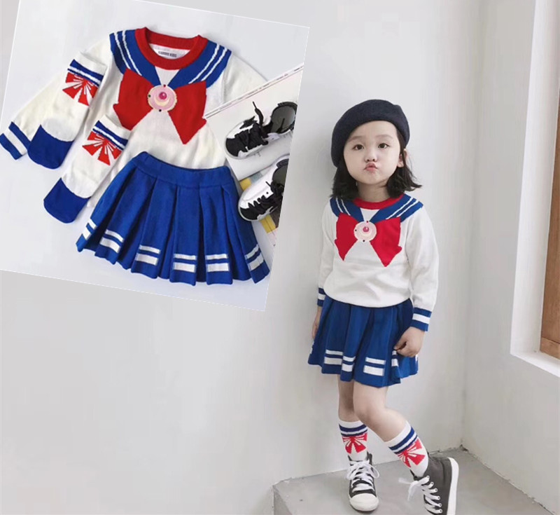 美少女卡通风动漫裙子针织套装