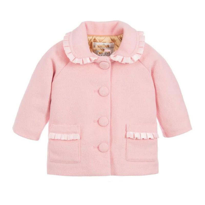 甜美奢华儿童装粉色夹棉保暖大衣