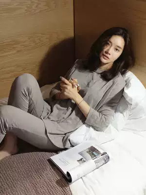 Modal pajamas Women's Spring and Autumn long sleeves thin Korean version of loose large size home clothing fat mm pregnant women casual set