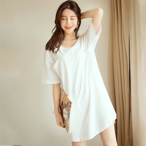 日系慵懒睡裙女夏男友风中长款