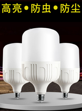 led灯泡防潮防尘100W200W超亮圆形球泡灯节能灯泡E27螺口家用照明