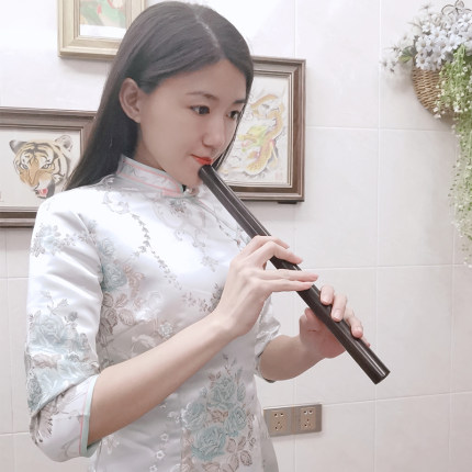 梦兮实木短箫6孔洞箫古风乐器成人初学小叶紫檀木萧CD调老鹰之歌