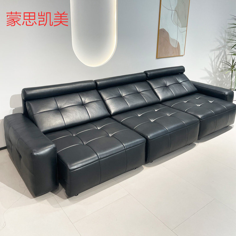 劳伦斯头层牛皮真皮电动沙发床家庭影院客厅复古平躺伸缩功能沙发,住宅家具,功能沙发,淘宝优惠券,粉丝福利购,淘宝优惠卷
