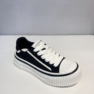 欧洲站2026春季新款厚底拼色饼干鞋男鞋布面休闲板鞋增高百搭潮鞋