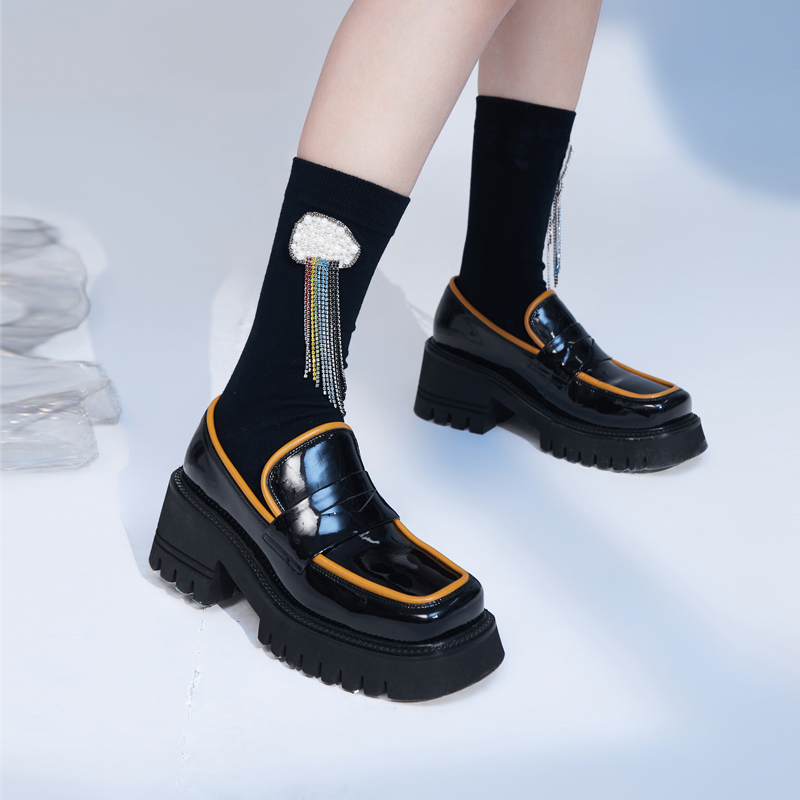 清仓299包邮可换码真皮乐福鞋女