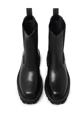 原创设计经典英伦风真皮马丁靴烟筒靴方头时尚厚底切尔西靴女短靴