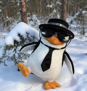 抖音同款高雅人士可爱搞怪企鹅玩偶抽象表情包毛绒玩具公仔送女生