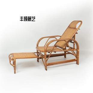 折叠躺椅家用守店午休结实耐用藤条躺椅老人天然真藤藤椅厂家直销
