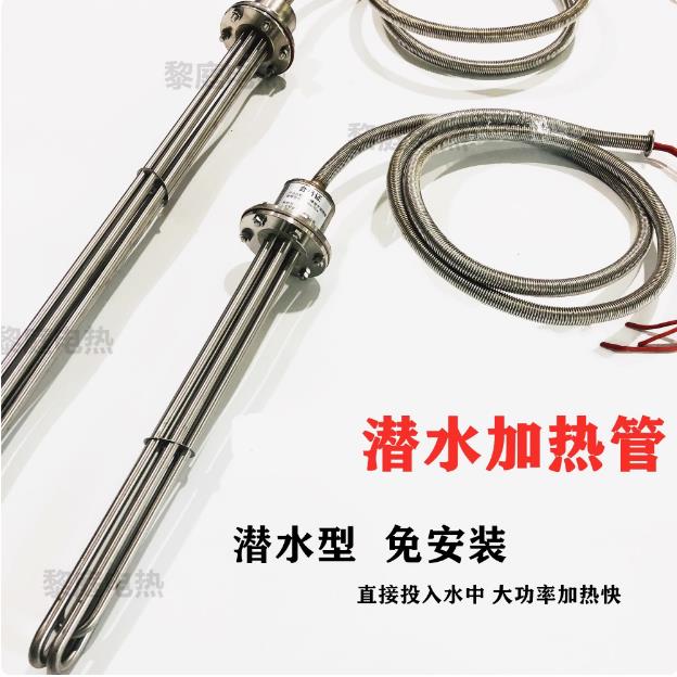 潜水加热管380v大功率潜入式工业水箱电热管投入水槽油罐池加热棒