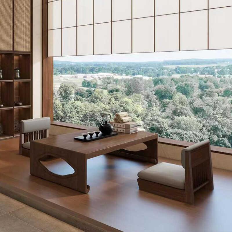 中式飘窗小桌子炕桌炕几实木榻榻米日式茶几阳台地台矮桌禅意简约
