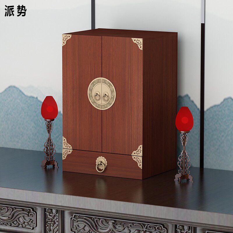 实木佛龛新中式立柜家用壁挂式供台观音菩萨神龛佛柜吊柜