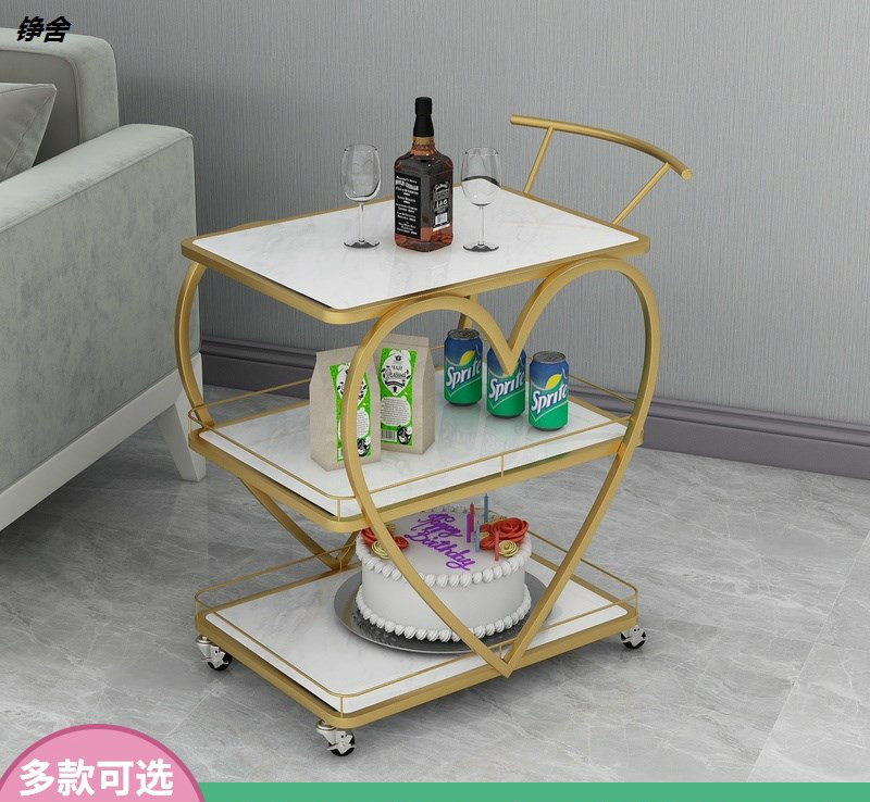 酒店新款铮舍美容院4S店移动小推车送餐车三层酒茶水车点心蛋糕车