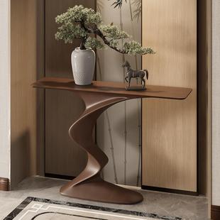 玄关桌实木走廊胡桃木色描金入户正对门玄关柜 迎客松新中式 元 满