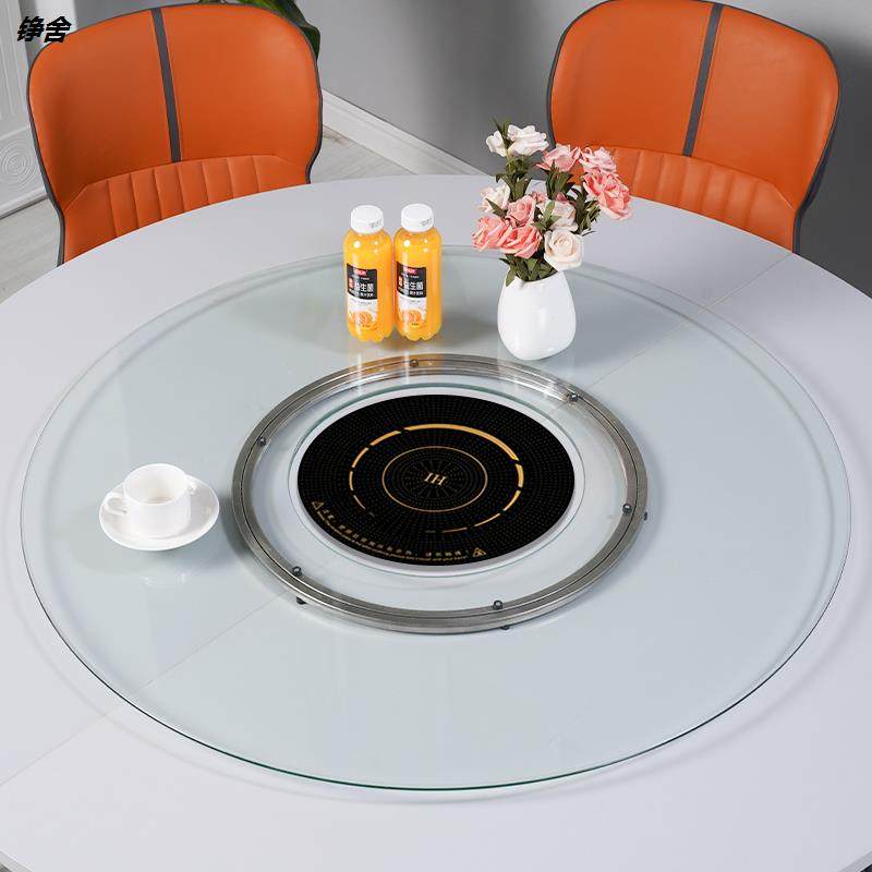 餐桌火锅转盘钢化玻璃圆桌转盘家用桌子玻璃转盘台面挖孔空心转盘