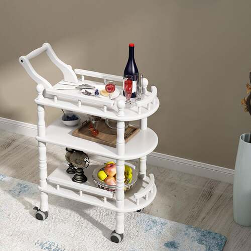 实木移动餐车多功能茶水车厨房置物架酒水车三层小推车餐边车
