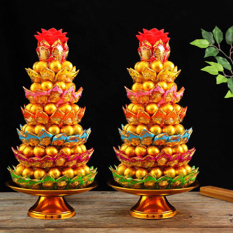 聚福旺金蛋文昌糖塔潮汕闽南供佛糖塔花生酥糖手工莲花糖塔