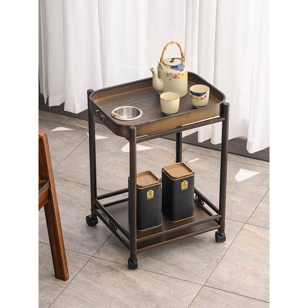 可移动麻将桌茶几茶水架棋牌室茶桌边柜置物架打牌专用烟缸小边几
