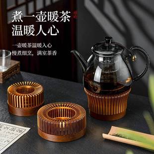 暖茶炉茶壶底座温茶器蜡烛加热水果花茶保温提梁壶暖杯煮茶器 中式