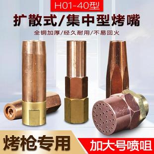 扩散式烤枪喷头H01-40集中型加热炬丙烷火嘴液化煤气烘枪焊咀梅花