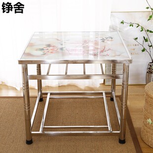 家用不锈钢取暖烤火桌子简易正四方形电炉餐饭折叠组装 冬季 桌架子