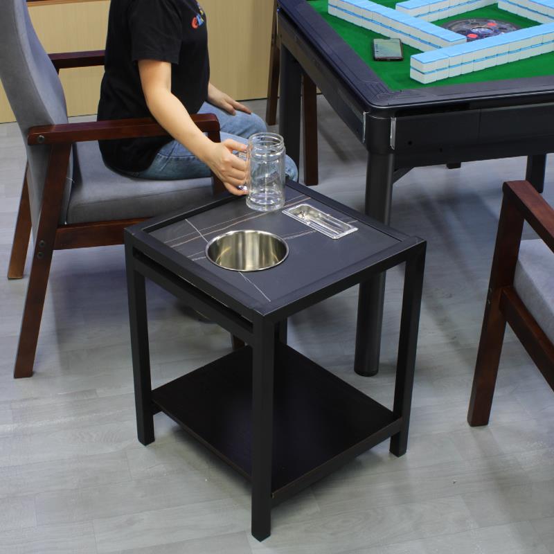 茶楼棋牌室专用麻将机桌旁边角岩板茶几茶水架牌室烟灰缸水杯架子